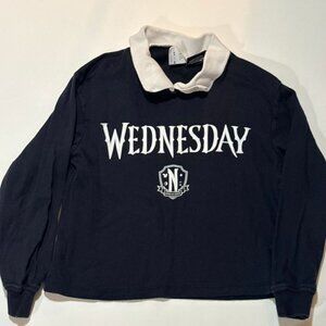Zara Wednesday Nevermore Collared Sweatshirt Top Girls 8-9
